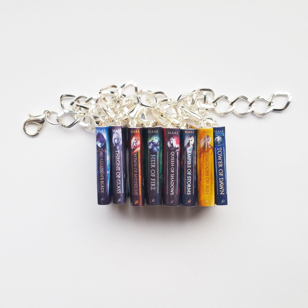 Throne of Glass US Edition 8 Miniature Book Charm Bracelet