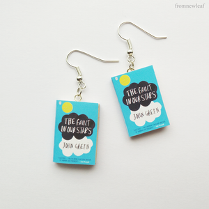 The Fault in Our Stars John Green Miniature Book Earrings Fish Hooks