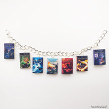 Load image into Gallery viewer, Harry Potter Bloomsbury UK Edition 7 Miniature Book Set Charm Bracelet