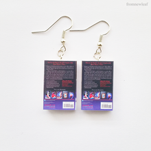 Load image into Gallery viewer, Cinder back miniature book earrings fish hooks