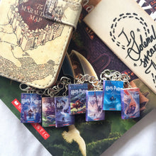 Load image into Gallery viewer, Harry Potter 15th Anniversary edition miniature book charm bracelet on book