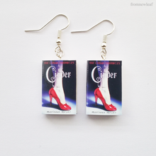 Load image into Gallery viewer, Cinder Miniature Book Earrings Fish Hooks