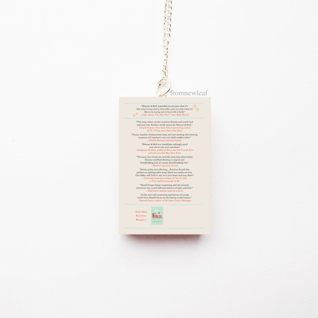 Load image into Gallery viewer, Eleanor and Park back cover miniature book necklace