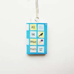 All the Bright Places UK edition miniature book necklace