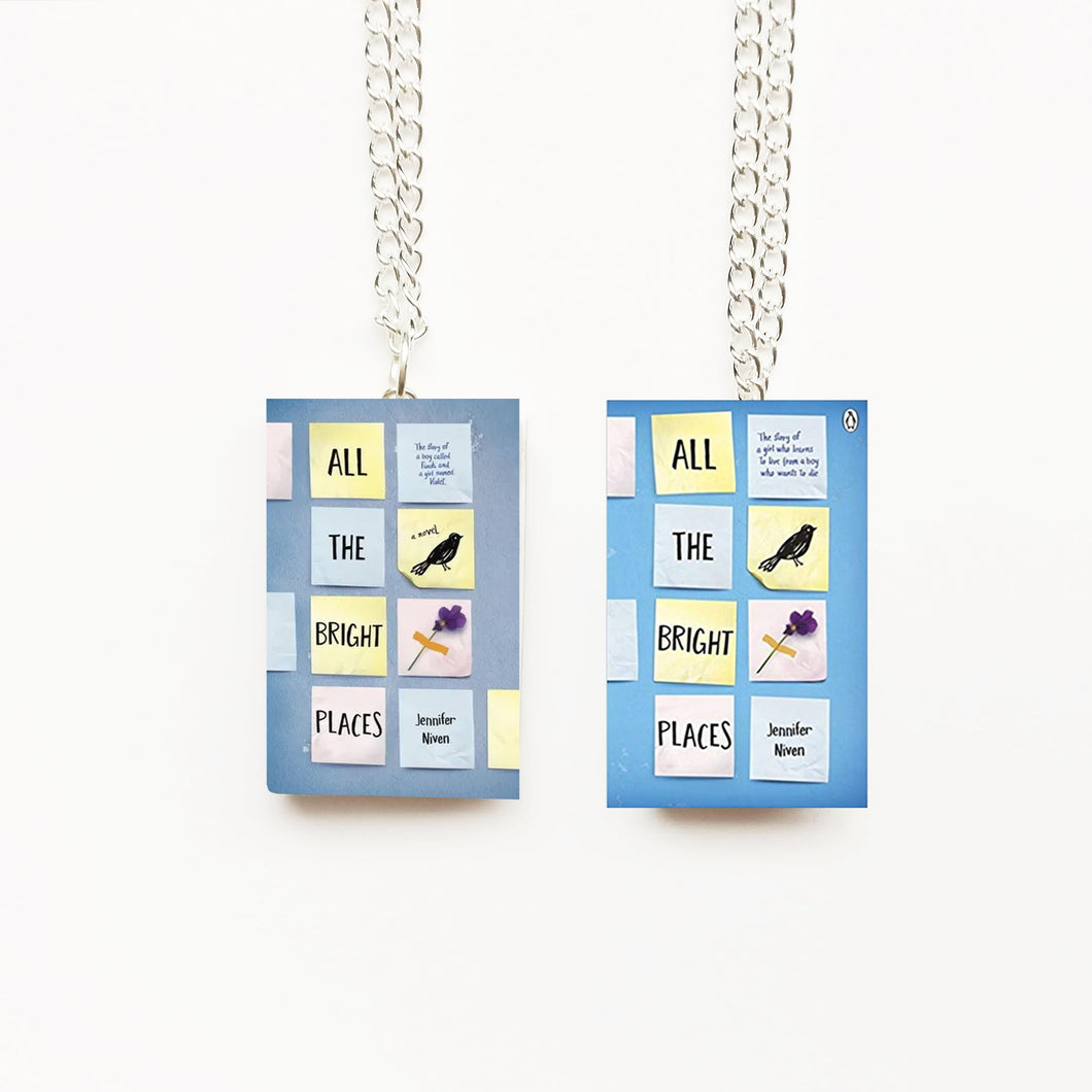 All the bright places mini book jewellery necklace fromnewleaf