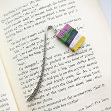 Load image into Gallery viewer, Trick Mirror miniature book metal bookmark on page