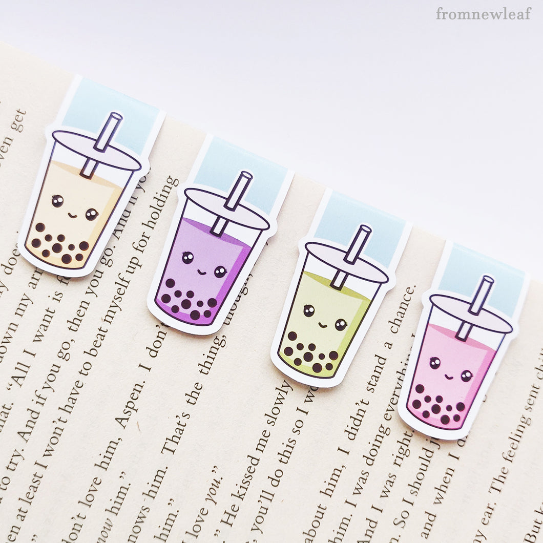 Cute Kawaii Bubble Tea magnetic bookmark 4 set