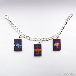 Caraval Finale Legendary Series Miniature Book Set Charm Bracelet