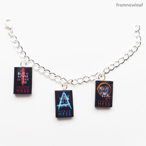 Chaos Walking Patrick Ness Miniature Book Set Charm Bracelet | Knife of Never Letting Go,  Ask and the Answer, Monsters of Men