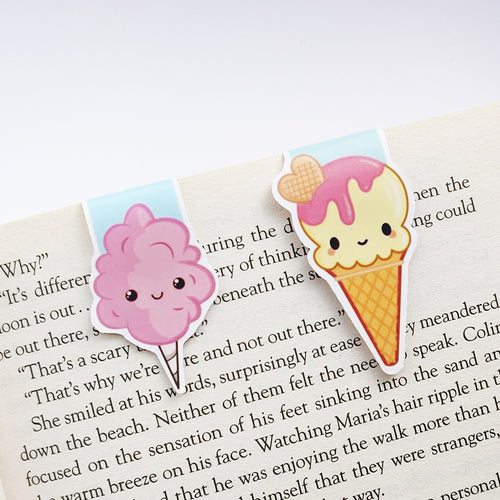 Kawaii Cotton Candy Ice Cream Magnetic Bookmark