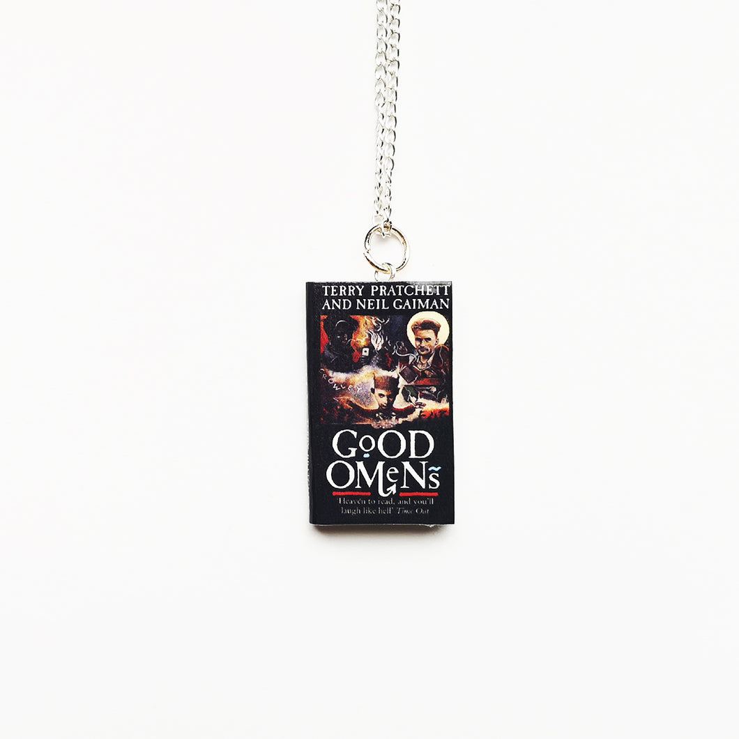 Good Omens Miniature Book Necklace Keychain