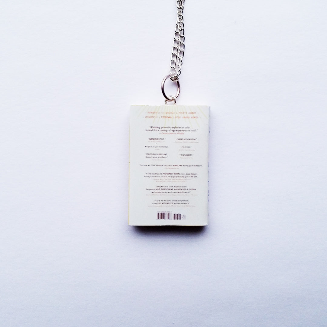 Load image into Gallery viewer, I'll Give You The Sun back cover Miniature Book Necklace
