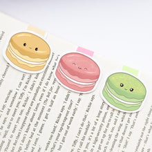 Load image into Gallery viewer, Cute Macaroon Magnetic Bookmark | French | Pink, Green, Yellow fromnewleaf