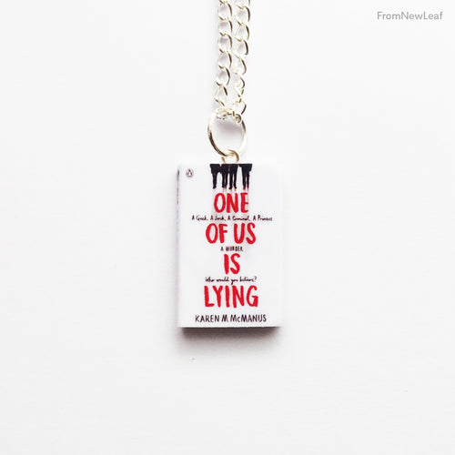 One of us is Lying Miniature Book Necklace Keychain