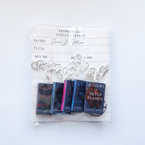 A Court of Thornes and Roses Sarah J Maas Set 5 Miniature Book Set Charm Bracelet