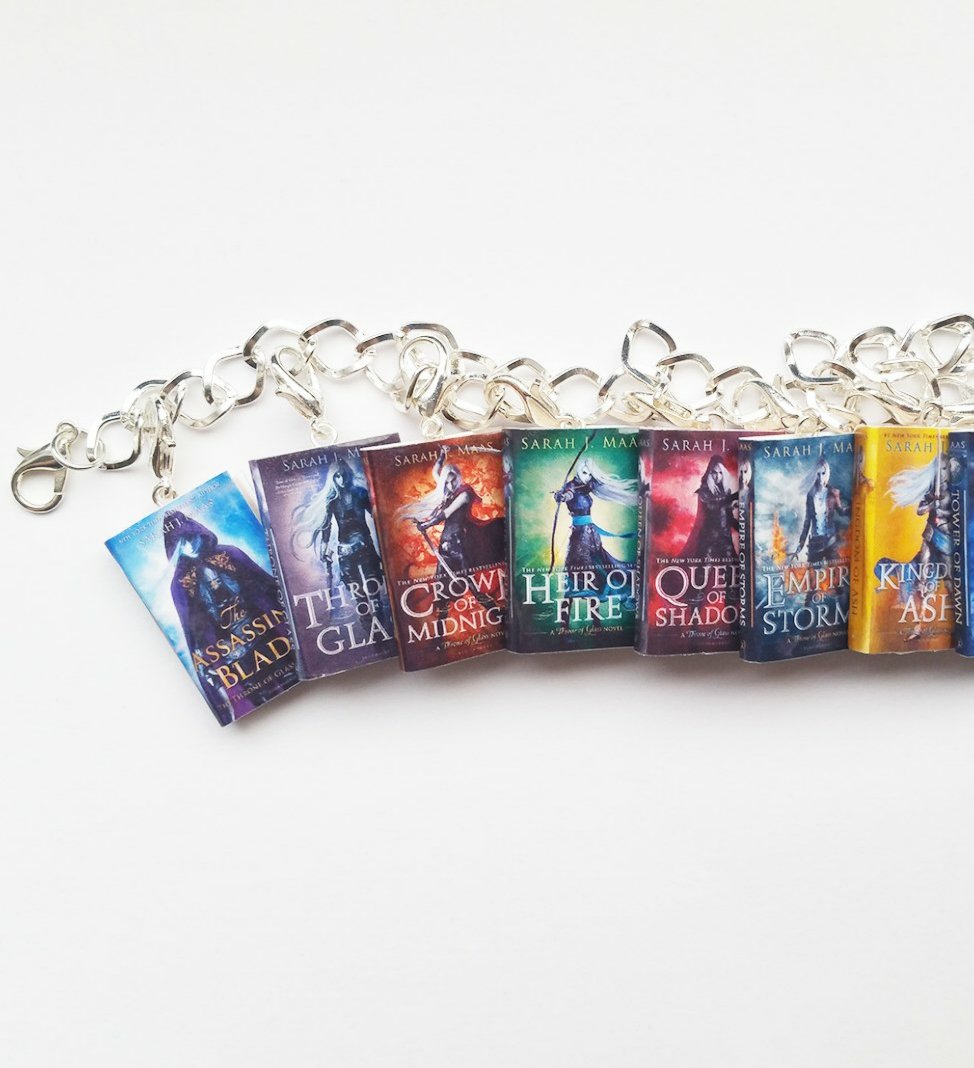 Throne of Glass Earrings Fish Hooks Miniature Book