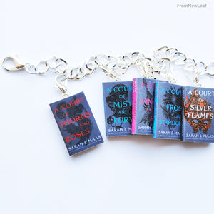 Sarah J Maas A Court of Thornes and Roses miniature book charm bracelet fromnewleaf