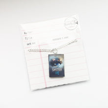 Load image into Gallery viewer, Shatter Me Miniature Book Set Necklace packaged on library card- fromnewleaf