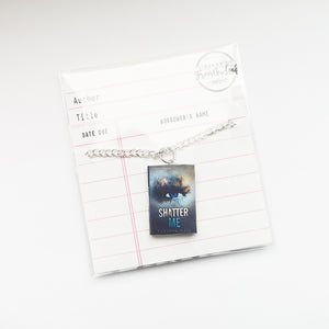Shatter Me Miniature Book Set Necklace packaged on library card- fromnewleaf