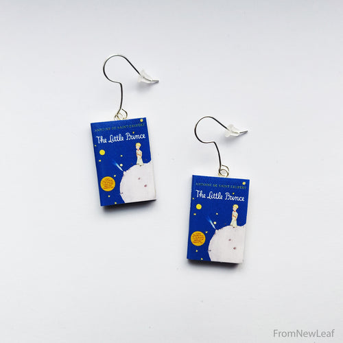 The Little Prince Miniature Book Earrings Fish Hooks - fromnewleaf