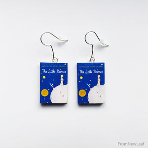 The Little Prince Miniature Book Earrings Fish Hooks Clip On