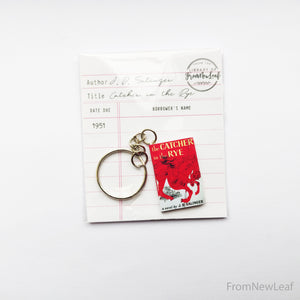 he Catcher in the Rye Miniature Book Keychain packaged library card