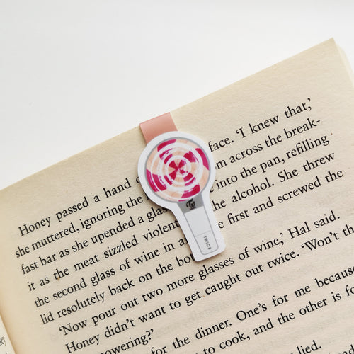 TWICE ONCE Candy Bong Magnetic Bookmark on book page